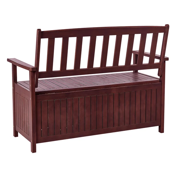 Garden Bench SOVANA 120 cm with Storage Acacia Wood Dark Red