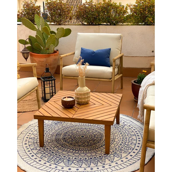 Garden Coffee Table BARATTI 70 cm 70 cm Acacia Wood Brown