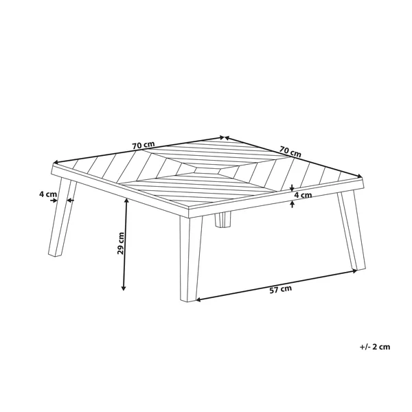 Garden Coffee Table BARATTI 70 cm 70 cm Acacia Wood Brown