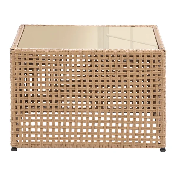 Garden Coffee Table OMEGANA 66 cm 66 cm PE Rattan Beige