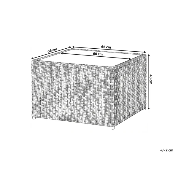 Garden Coffee Table OMEGANA 66 cm 66 cm PE Rattan Beige