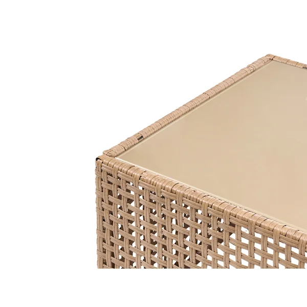 Garden Coffee Table OMEGANA 66 cm 66 cm PE Rattan Beige
