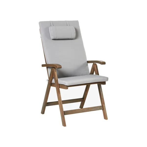 Garden Dining Set 6 Seater AMANTEA PREMIUM Acacia Wood Light Grey