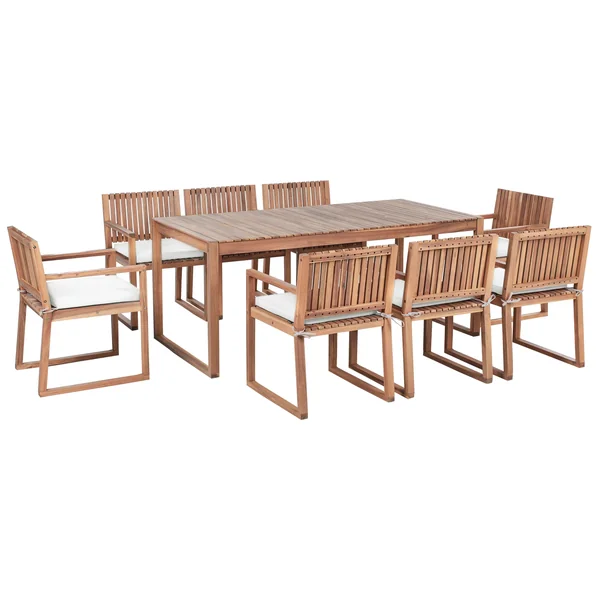Garden Dining Set 8 Seater SASSARI II PREMIUM Certified Acacia Wood Off-White