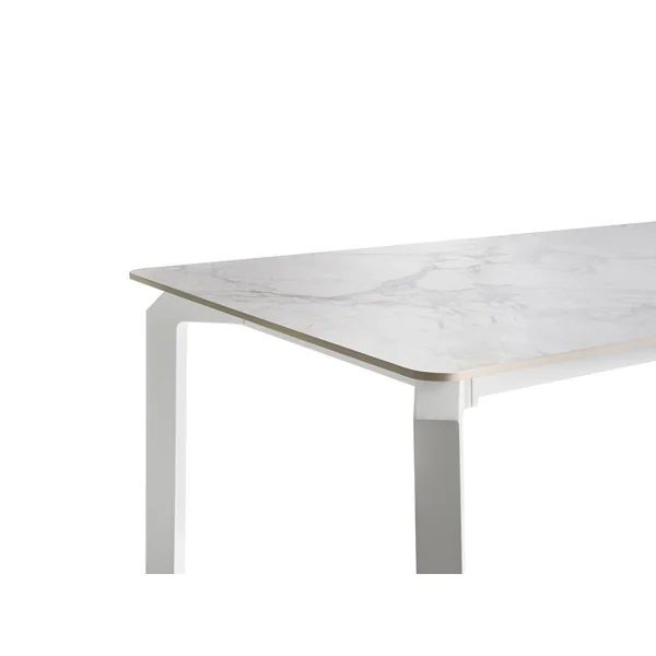 Garden Dining Table FELETTO 180 cm 90 cm Stone White Marble