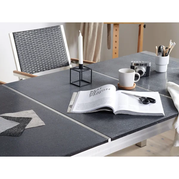 Garden Dining Table GROSSETO 180 cm 90 cm Flamed Granite Graphite Grey