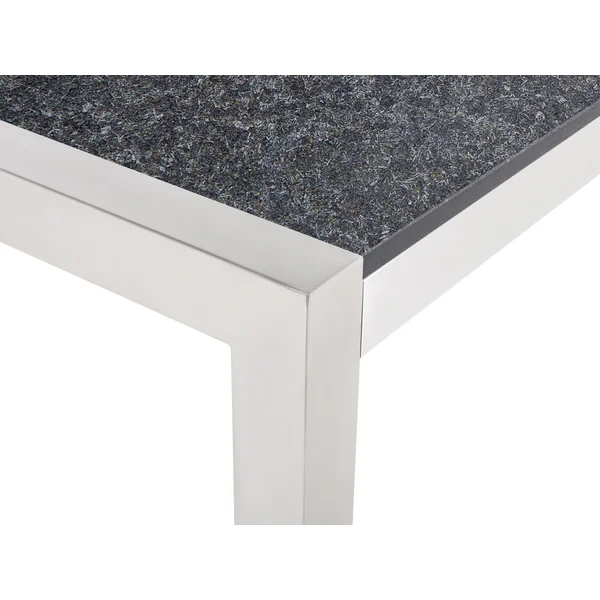 Garden Dining Table GROSSETO 180 cm 90 cm Flamed Granite Graphite Grey