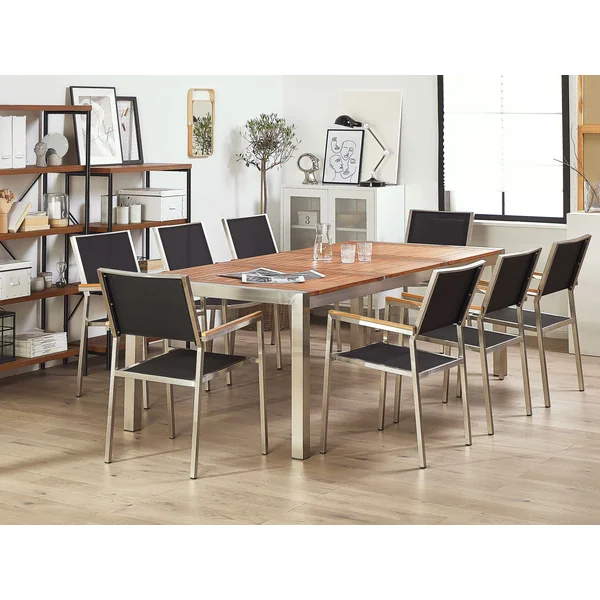 Garden Dining Table GROSSETO 220 cm 100 cm Eucalyptus Wood Brown