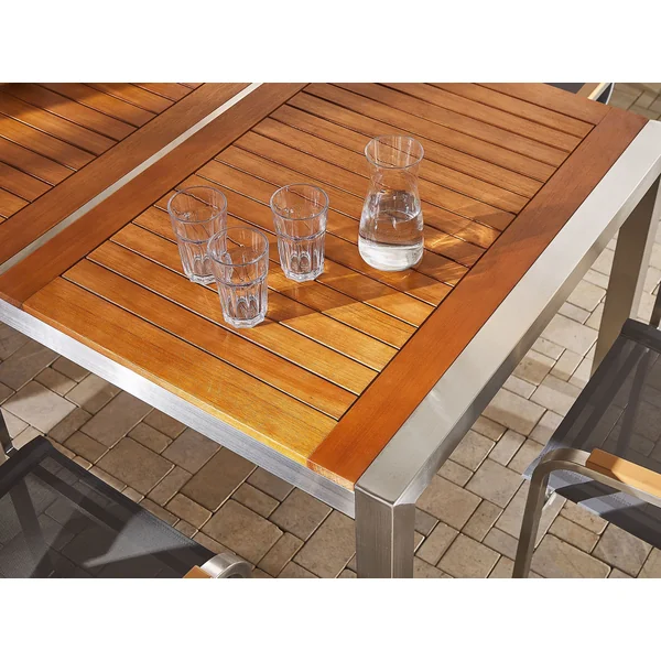 Garden Dining Table GROSSETO 220 cm 100 cm Eucalyptus Wood Brown