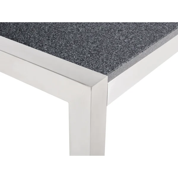 Garden Dining Table GROSSETO 220 cm 100 cm Polished Granite Grey