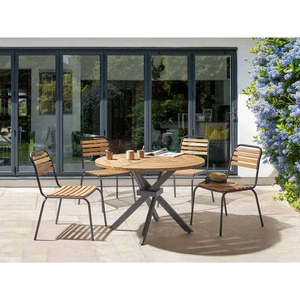 Garden Dining Table LISSONE 110 cm 110 cm Acacia Wood Brown
