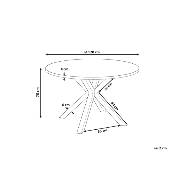 Garden Dining Table MALETTO 120 cm 120 cm Glass Dark Grey