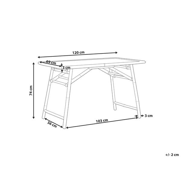 Garden Dining Table MOLISE 120 cm 69 cm Bamboo Light Brown