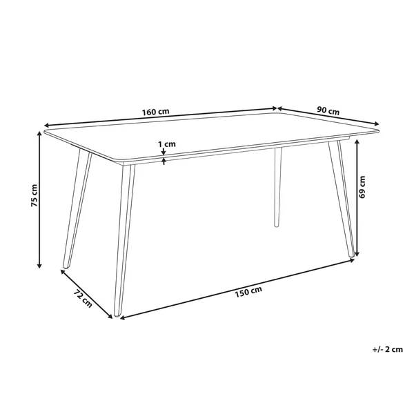 Garden Dining Table RODALLO 160 cm 90 cm Stone Travertine Effect