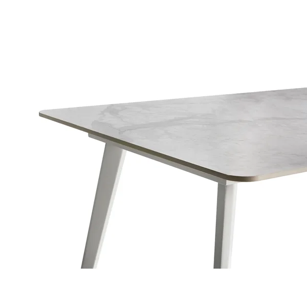 Garden Dining Table RODALLO 160 cm 90 cm Stone White Marble
