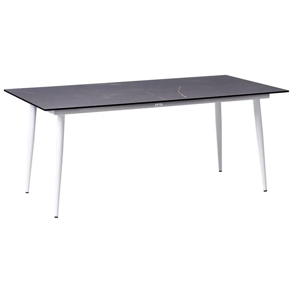 Garden Dining Table TOLENTINO 180 cm 90 cm Marble Effect Grey Marble