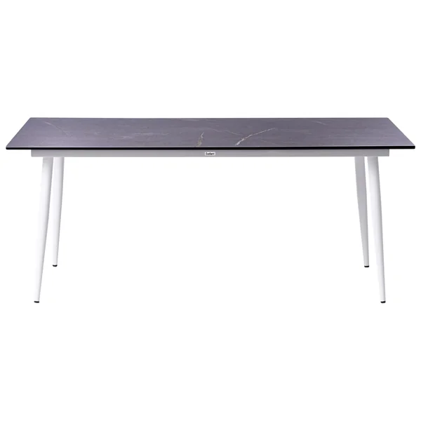 Garden Dining Table TOLENTINO 180 cm 90 cm Marble Effect Grey Marble