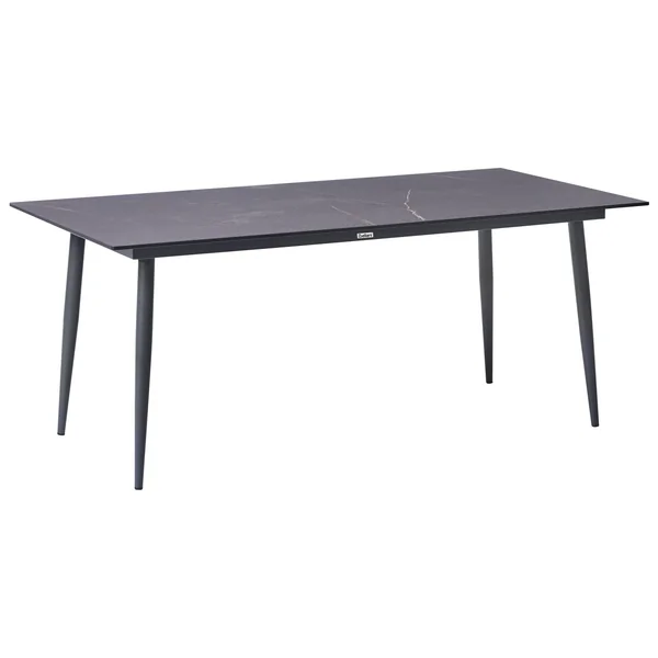 Garden Dining Table TOLENTINO 180 cm 90 cm Marble Effect Grey Marble