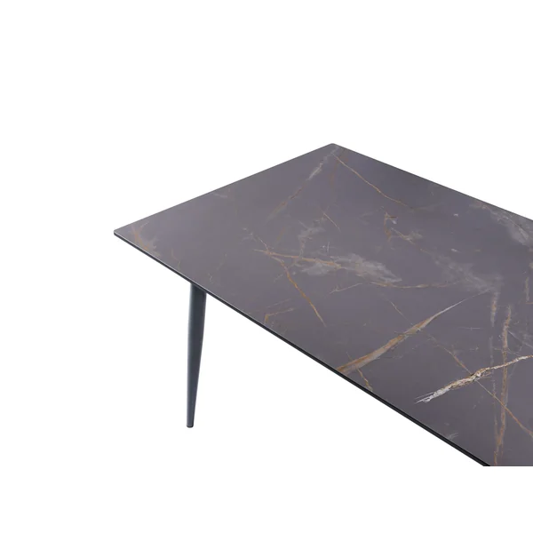 Garden Dining Table TOLENTINO 180 cm 90 cm Marble Effect Grey Marble