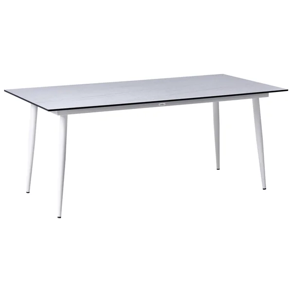 Garden Dining Table TOLENTINO 180 cm 90 cm Stone Effect Travertine Effect