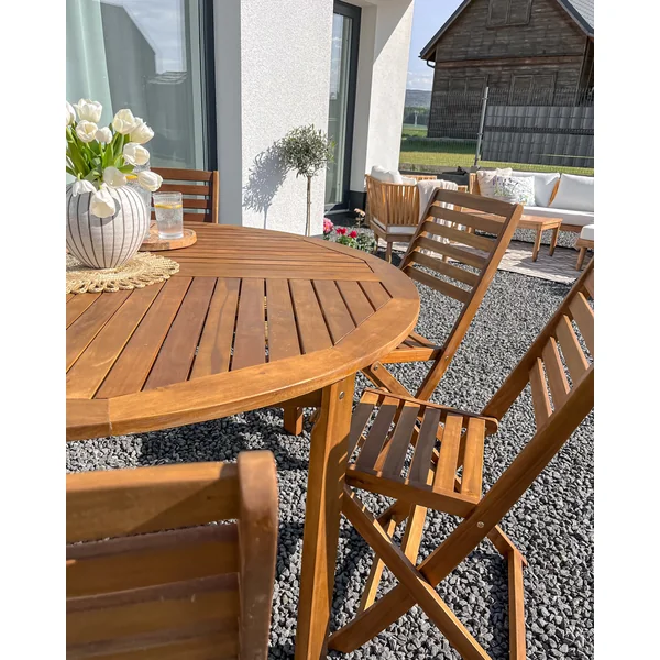 Garden Dining Table TOLVE 150 cm 150 cm Acacia Wood Brown