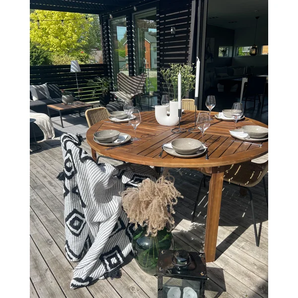 Garden Dining Table TOLVE 150 cm 150 cm Acacia Wood Brown