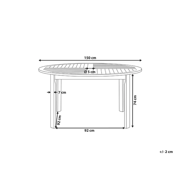 Garden Dining Table TOLVE 150 cm 150 cm Acacia Wood Brown