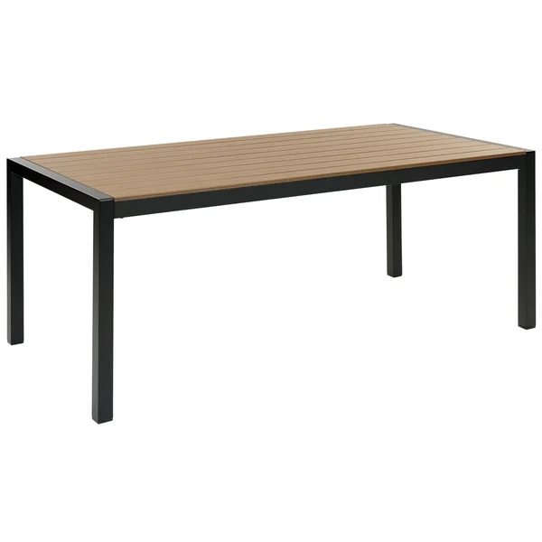 Garden Dining Table VERNIO 180 cm 90 cm Metal Brown/ Black