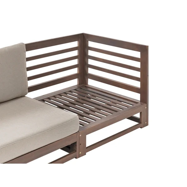 Garden Sofa 2 Seater TRANI Modular Certified Acacia Wood Dark Brown