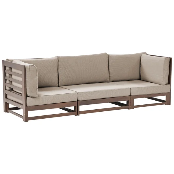 Garden Sofa 3 Seater TRANI Modular Certified Acacia Wood Dark Brown