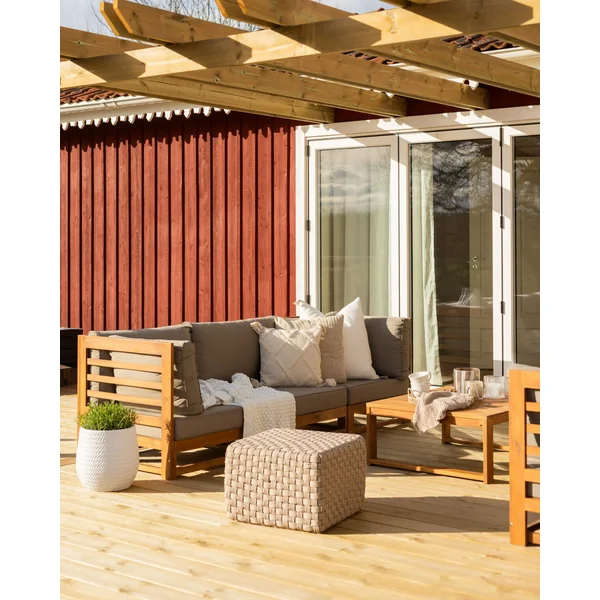 Garden Sofa 3 Seater TRANI Modular Certified Acacia Wood Light Brown