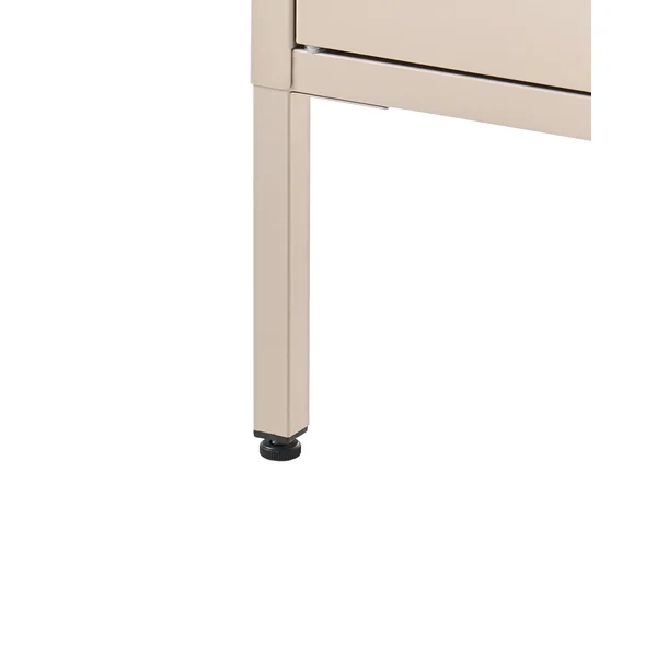 Glass Display Cabinet with LED HARTY Metal 80 cm Light Beige