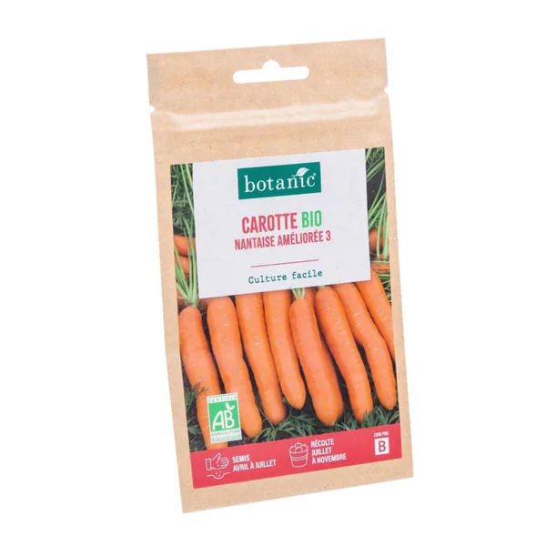 Graines de carotte nantaise améliorée 3 bio botanic® - graines à semer