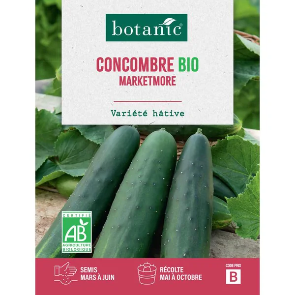 Graines de concombre marketmore bio botanic® - graines à semer