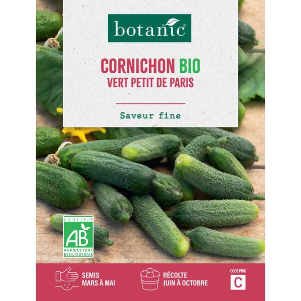 Graines de cornichon vert petit de Paris bio botanic® - graines à semer