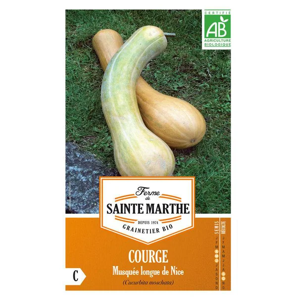 Graines de courge musquée longue de Nice bio Ferme de Sainte Marthe - graines à semer