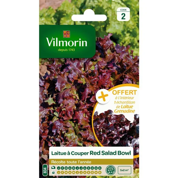 Graines de laitue à couper red salad bowl Vilmorin - graines à semer