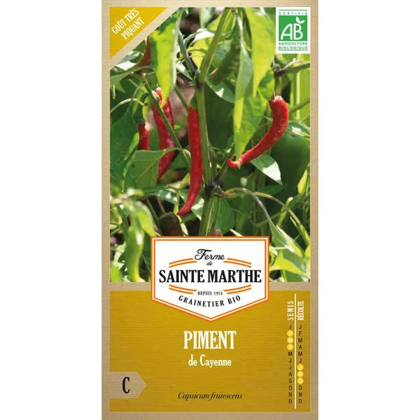 Graines de piment de Cayenne bio Ferme de Sainte Marthe - graines à semer