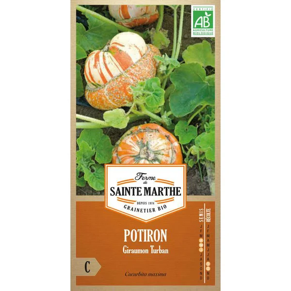 Graines de potiron griraumon turban bio Ferme de Sainte Marthe - graines à semer
