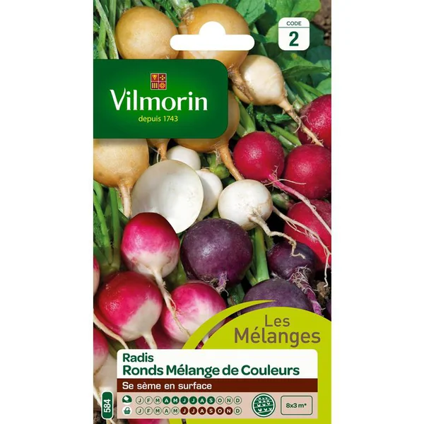 Graines de radis rond mélange de couleurs Vilmorin - graines à semer