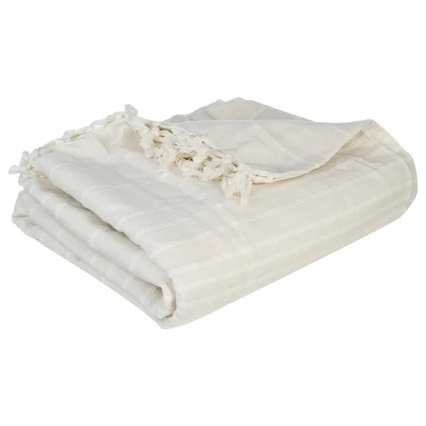 JETE DE LIT EN COTON IVOIRE 230X250CM