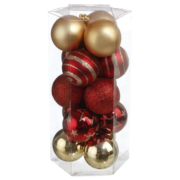 KIT 15 BOULES DE NOEL LISSE DECO ROUGE OR 5CM