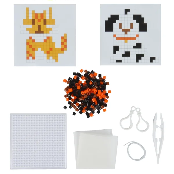 KIT PERLES A REPASSER PORTE CLES CHIEN OU CHAT