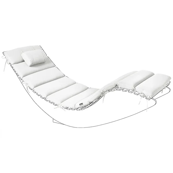 Kussen voor ligstoel BRESCIA PREMIUM 180 x 60 cm Gebroken wit