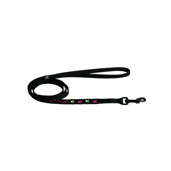 Laisse chat à motif 10 mm coloris noir - 120 cm
