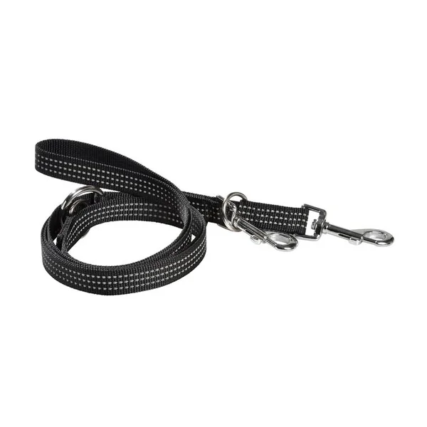 Laisse pour chien coloris noir en nylon tressé Bobby Safe 3 positions – Taille M