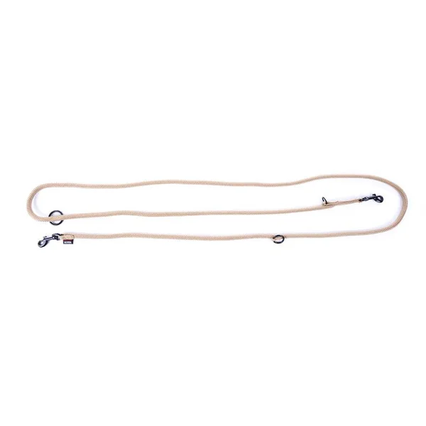 Laisse ronde 3 positions coloris beige - 1,3x190 cm