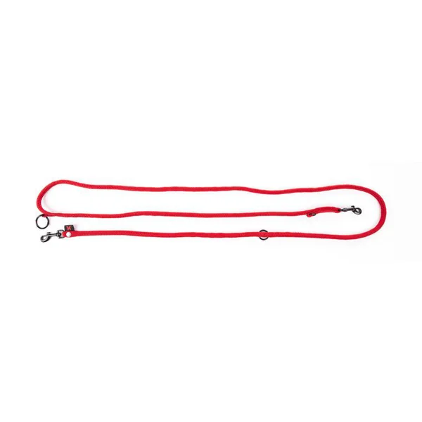 Laisse ronde 3 positions coloris rouge - 1,3x190 cm