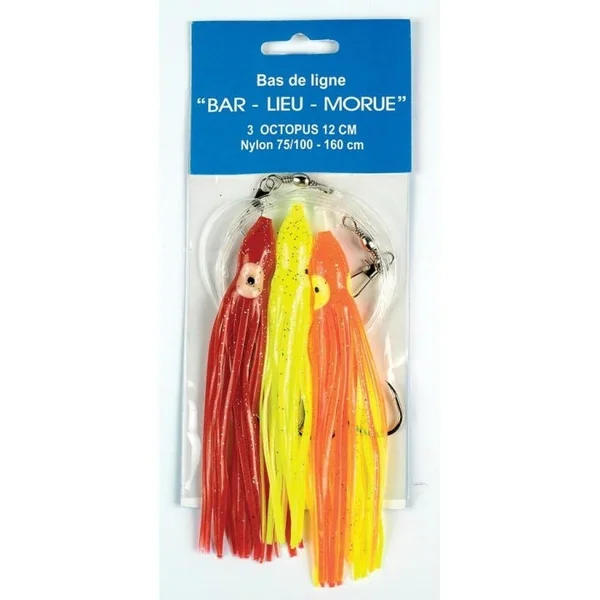 Ligne bar/lieu/morue 3 hameçons 7/0 multicolore FLASHMER