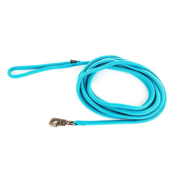 Longe ronde pour chien coloris turquoise 1,3 cm x 5 m